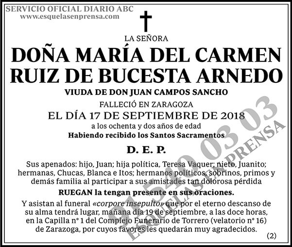 María del Carmen Ruiz de Bucesta Arnedo